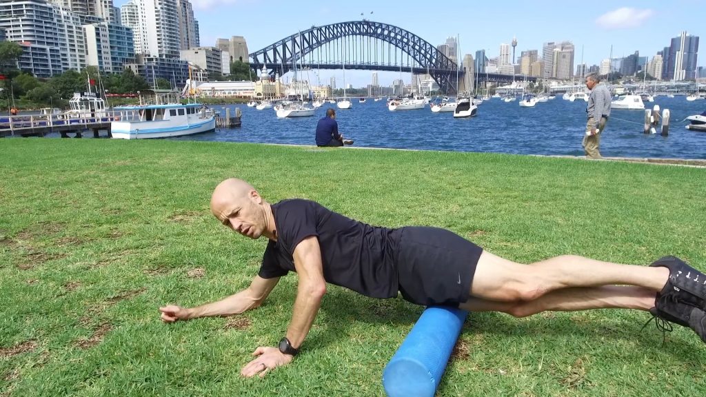 Foam Roll Your Quads to reduce knee pain and ITB symptoms TBM Locker Room Training plans